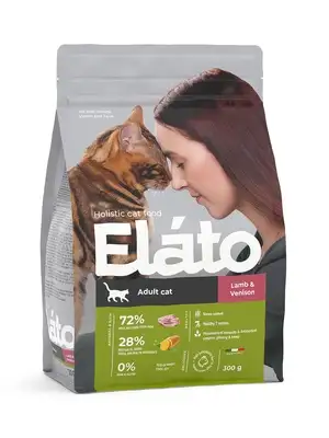 Купить elato сухой корм для взрослых кошек с ягненком и олениной