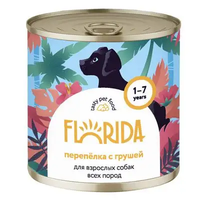Купить florida консервы для собак "Перепелка с грушей"