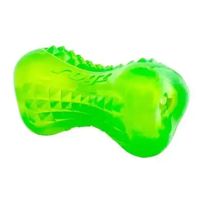 Купить rogz игрушка кость для собак из резины с массажными насечками yumz, лайм