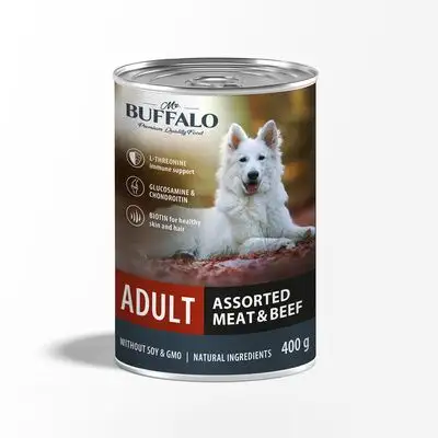 Купить mr.buffalo  консервы для собак "Мясное ассорти с говядиной"