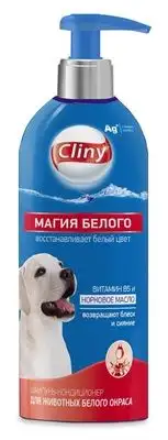 Купить cliny магия белого Шампунь-кондиционер для собак белого окраса