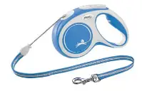 Купить СКИДКА flexi рулетка-трос для собак, синяя, new comfort cord blue