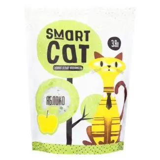 Купить smart cat силикагелевый наполнитель для кошек с ароматом яблока