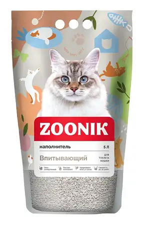 Купить Зооник наполнитель для кошек впитывающий минеральный