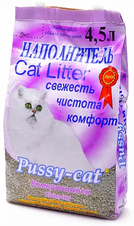 Купить pussy-cat комкующийся наполнитель для кошек