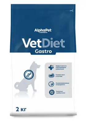 AlphaPet Vet Diet Gastro сухой корм для взрослых собак всех пород при острых расстройствах пищеварения, в реабилитационный период и при истощении