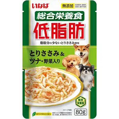 Inaba Teishibo влажный корм для собак, куриное филе и тунец кацуо с овощами в желе (пауч)
