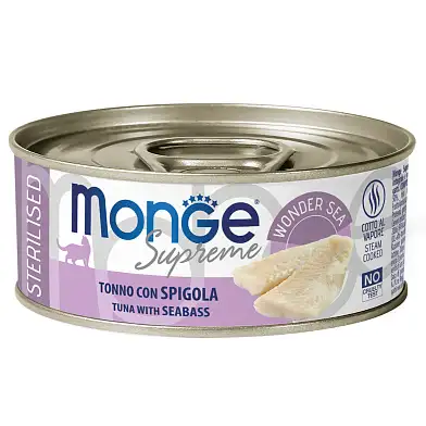 Monge Supreme sterilized консервы для стерилизованных кошек из тунца с морским окунем
