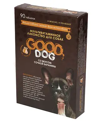 GOOD DOG мультивитаминное лакомство для собак со вкусом сочной баранины