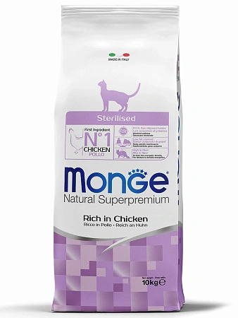 Купить monge cat daily line sterilised Сухой корм для стерилизованных кошек, из курицы