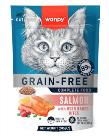 Купить wanpy cat сухой корм для взрослых кошек с лососем