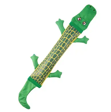 Mr.Kranch игрушка для собак Крокодил из пожарного шланга с пищалкой, зеленая