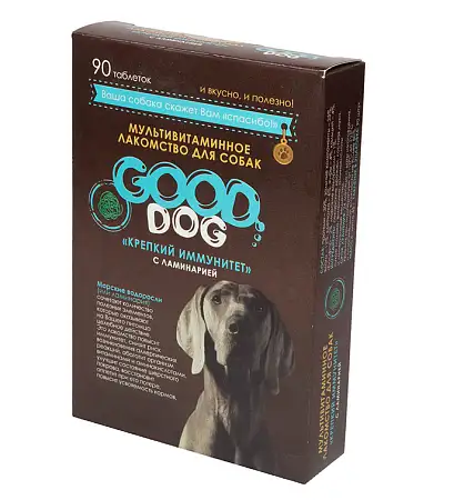 Купить good dog мультивитаминное лакомство для собак крепкий иммунитет с ламинарией