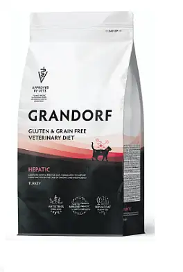 Grandorf Veterinary Diet Cat Hepatic полнорационный диетический сухой корм для кошек, для поддержания функции печени при ХПН срок годности до 12.12.26