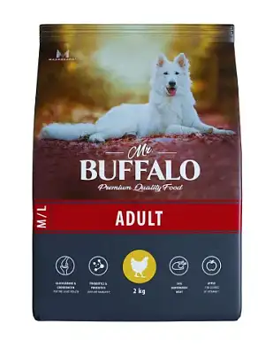 Mr.Buffalo Adult M/L полнорационный сухой корм для взрослых собак всех пород с курицей