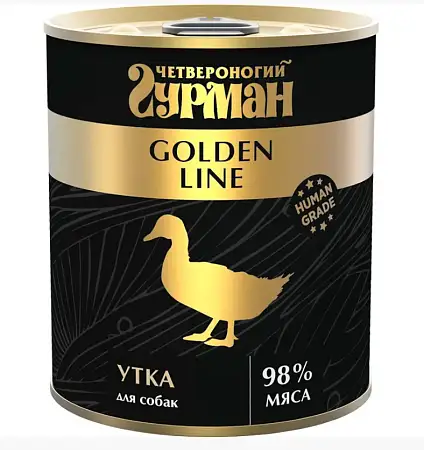 Купить Четвероногий гурман golden line консервы для собак с натуральной уткой в желе