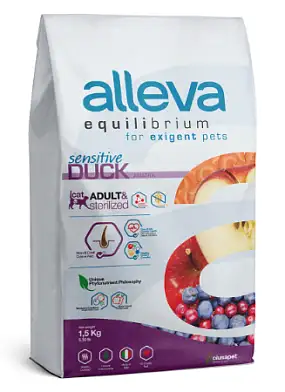 Alleva Equilibrium Adult Cat Sensitive Duck сухой корм для взрослых кошек с чувствительным пищеварением утка
