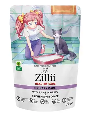 Zillii Healthy Care Urinary Care влажный корм для взрослых кошек РН контроль с ягненком в соусе (пауч)