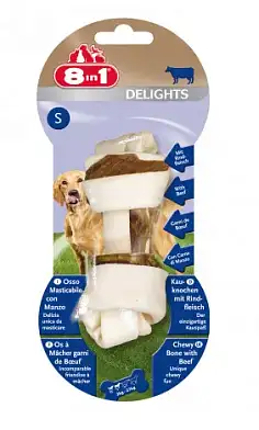 8in1 DELIGHTS Beef S лакомство для собак мелких и средних пород косточка с говядиной
