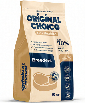 ORIGINAL CHOICE BREEDERS Adult Medium & Maxi сухой корм для взрослых собак средних и крупных пород со свежим мясом говядины и с индейкой