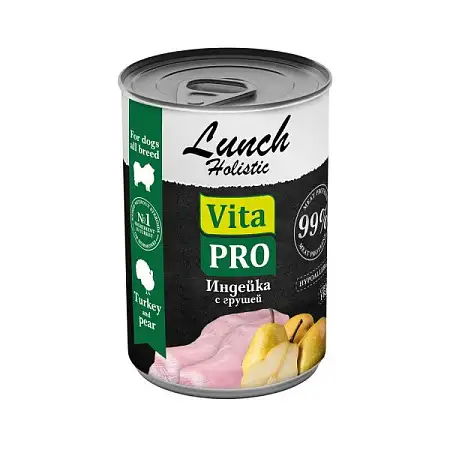 Купить vita pro lunch консервы для собак индейка с грушей
