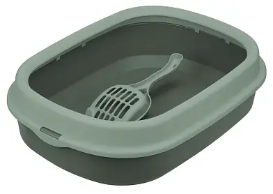 HOMECAT Frost Touch туалет для кошек с низким бортом и совком нефритовый