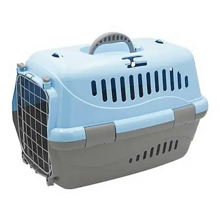 Купить pet star standard Переноска для собак и кошек серо-голубая металлическая дверца  