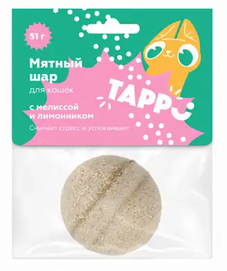 Tappi игрушка для кошек Мятный шар с мелиссой и лимонником