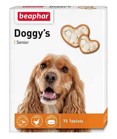 Купить beaphar senior doggy`s мультивитаминное лакомство для пожилых собак минеральное с l-карнитином