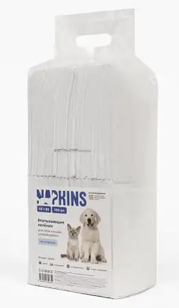 Купить napkins clean expert впитывающие пелёнки для собак и кошек на липучках