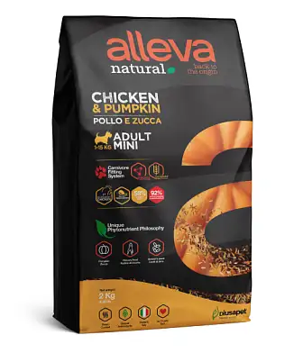 Alleva Natural Dog сухой корм для взрослых собак мелких и миниатюрных пород с курицей и тыквой