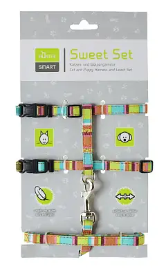 Hunter Smart шлейка для кошек и собак Stripes нейлон разноцветная