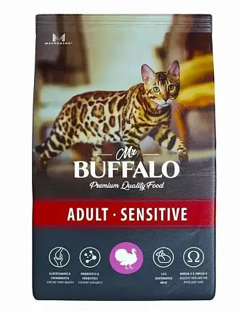 Купить mr.buffalo sensitive сухой корм для кошек, индейка