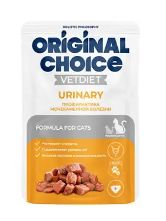 Купить original choice vetdiet urinary влажный корм для взрослых кошек профилактика МКБ (пауч)