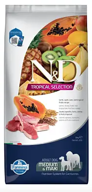 Farmina N&D Dog Tropical Selection Lamb Adult Medium&Maxi сухой корм для взрослых собак средних и крупных пород, с ягненком
