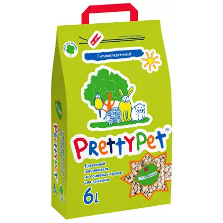 Купить prettycat древесный наполнитель для грызунов и птиц осиновый