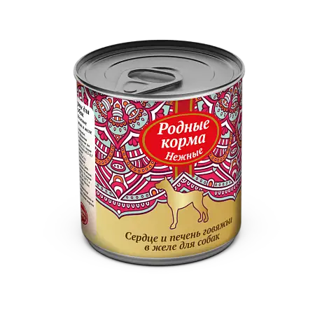 Купить Родные корма Нежные консервы сердце и печень говяжьи в желе для собак