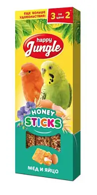 Happy Jungle лакомство для птиц палочки с медом и яйцом