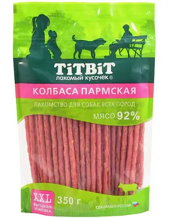 Купить titbit лакомство для собак всех пород Колбаса Пармская, выгодная упаковка xxl
