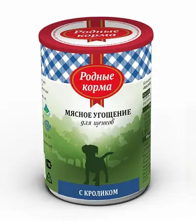 Купить Родные корма Мясное угощение консервы с кроликом для щенков