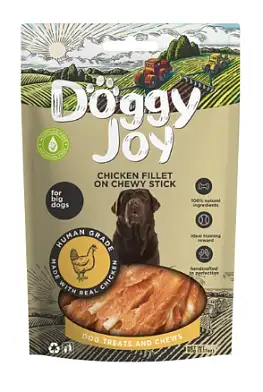 DOGGY JOY лакомство для собак крупных пород, куриное филе на жевательной палочке