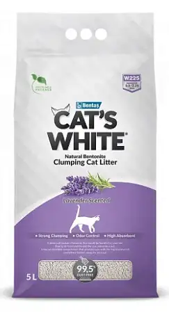 Купить cat's white lavender наполнитель для кошек комкующийся с ароматом лаванды