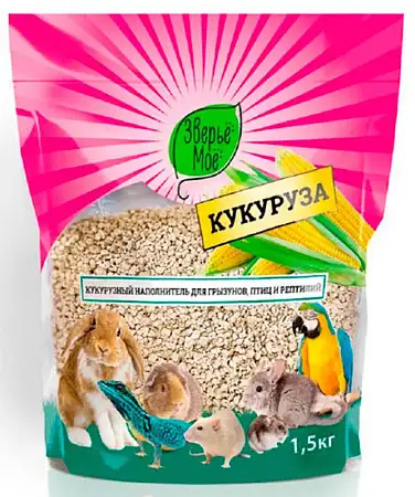 Купить Зверье Мое наполнитель кукурузный для грызунов, птиц, рептилий