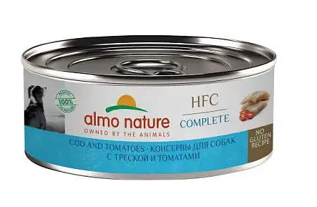 Купить almo nature (hfc, complete, cod and tomatoes) Консервы для собак и щенков с треской и томатами в бульоне