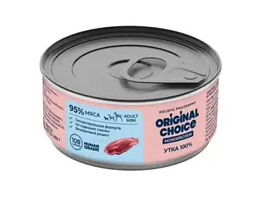 ORIGINAL CHOICE MONOPROTEIN ADULT MINI консервы для собак мелких пород утка 100%