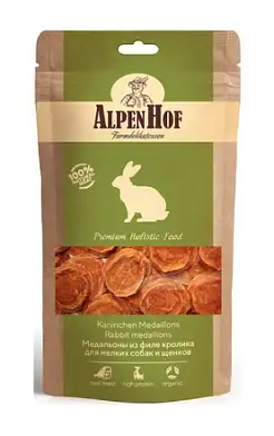 AlpenHof лакомство для мелких собак и щенков Медальоны из филе кролика